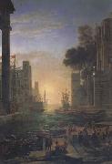 Claude Lorrain Port of Ostia with the Embarkation of St Paula (mk17) oil painting artist